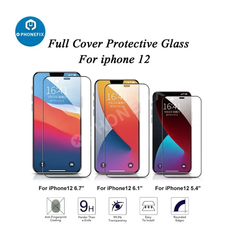 Verre trempé 3D à couverture intégrale pour iPhone 14 Pro 15 Pro Max