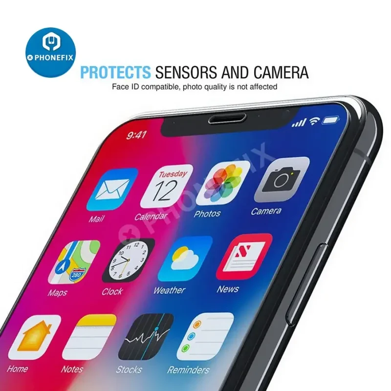 Protection d'écran intégrale en verre trempé pour iPhone 7-18 Pro Max