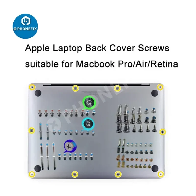 Vis de fixation pour coque arrière d'ordinateur portable Apple (MacBook Pro Air Retina)