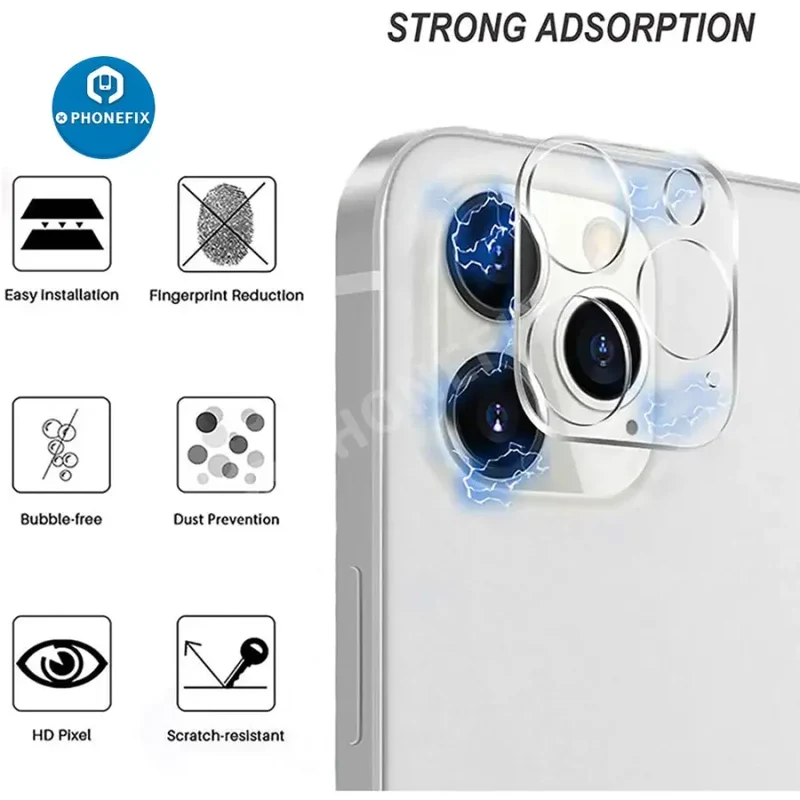 Lot de 3 protections d'objectif d'appareil photo intégrales pour iPhone 6S-14 Pro Max