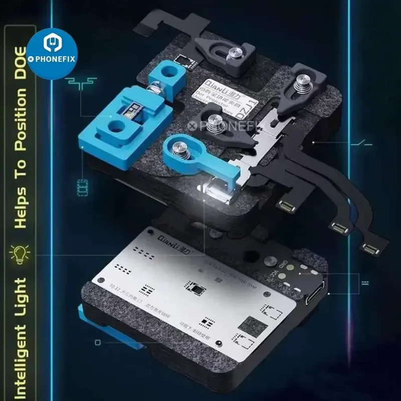 Fixation matricielle Qianli avec pochoirs pour réparation d'iPhone X-12 Pro Max