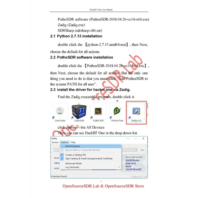 Micrologiciel de la plateforme radio SDR PortaPack H2 HackRF One 1 MHz-6 GHz
