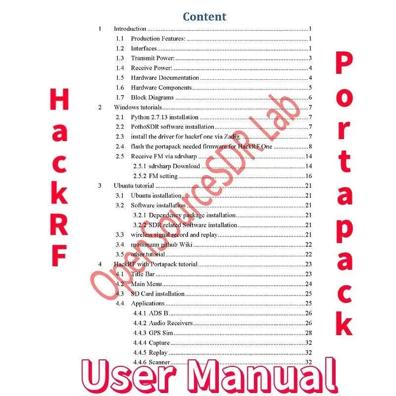 Micrologiciel de la plateforme radio SDR PortaPack H2 HackRF One 1 MHz-6 GHz