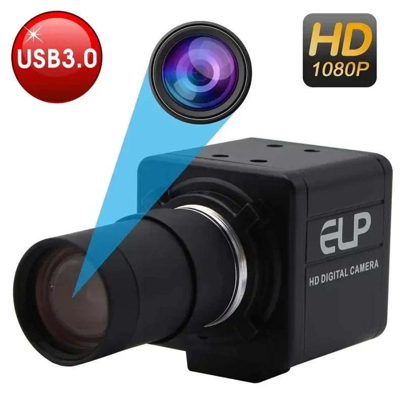 Webcam USB 3.0 haute vitesse à focale variable pour ordinateur