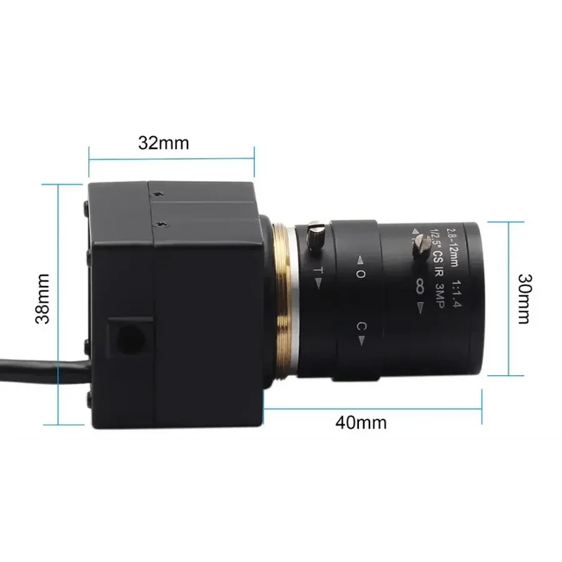 Caméra USB varifocale 1080P, webcam USB industrielle