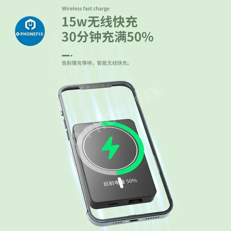 Batterie externe magnétique sans fil Magsafe pour iPhone 12, 13 et 14