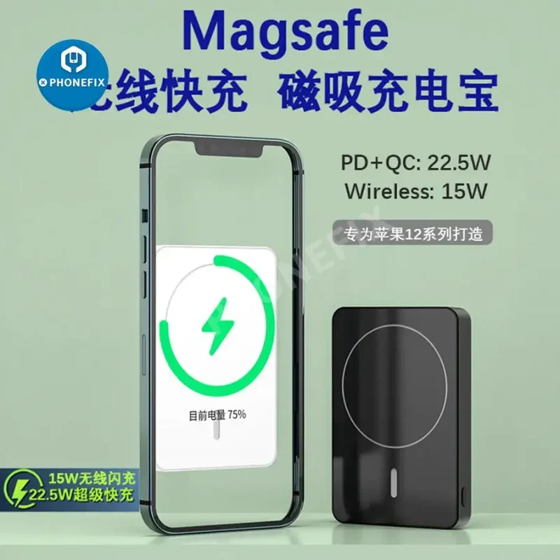 Batterie externe magnétique sans fil Magsafe pour iPhone 12, 13 et 14