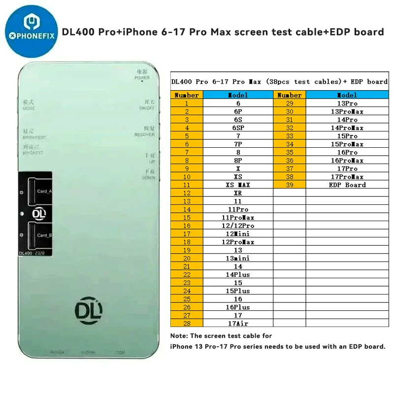 Testeur d'écran tactile DL400 Pro pour iPhone 6-17 Pro Max