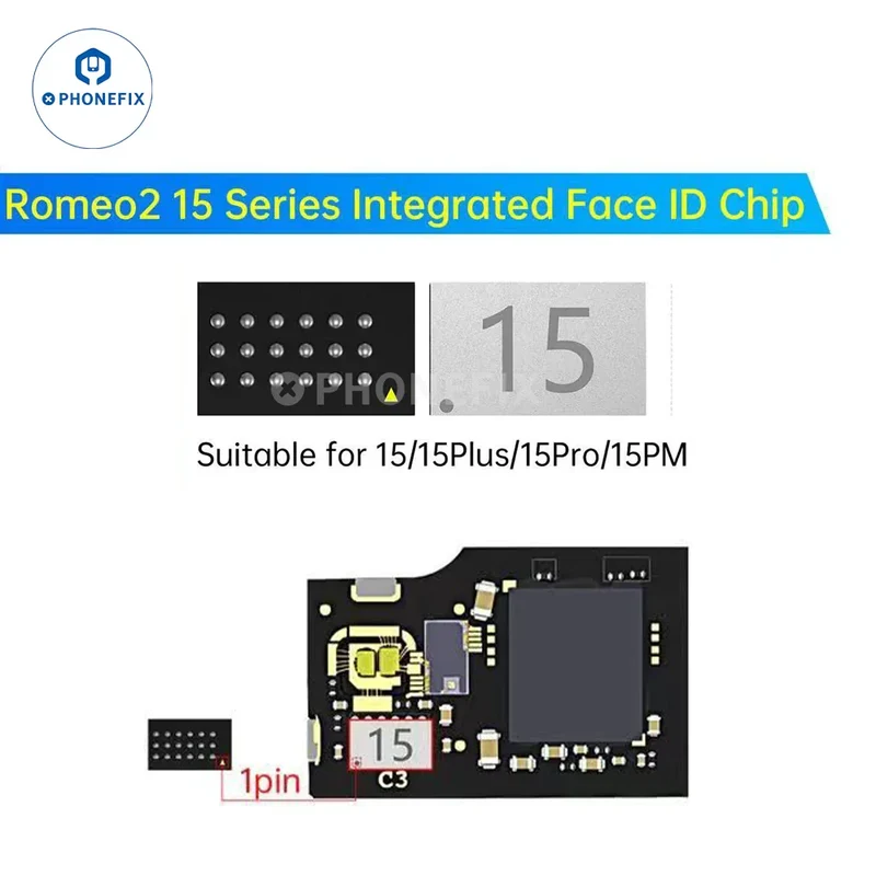 Puce de réparation JCID Romeo Face ID pour iPhone X-17 Pro Max