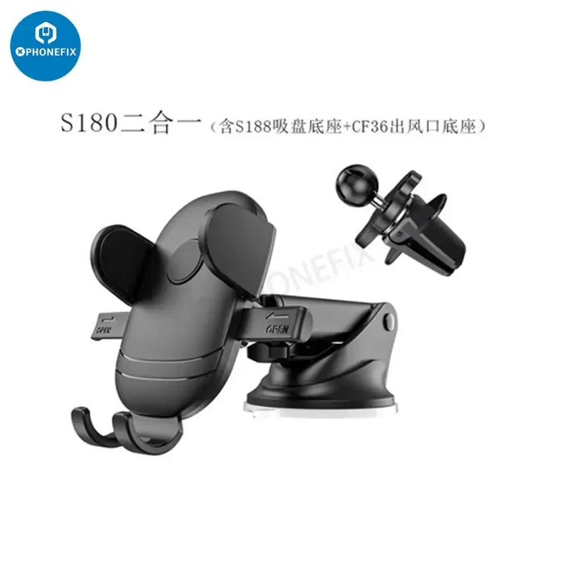Support de téléphone pour voiture, fixation sur grille d'aération de tableau de bord