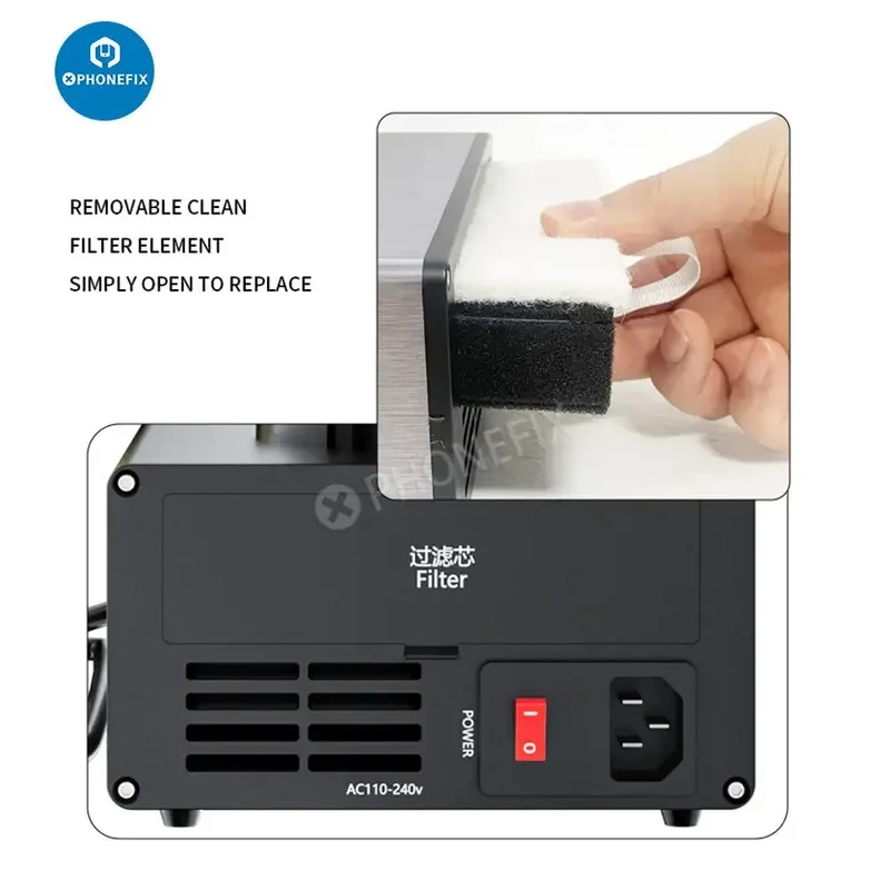 Fer à souder TBK D201 avec extracteur de fumées pour réparation de soudure