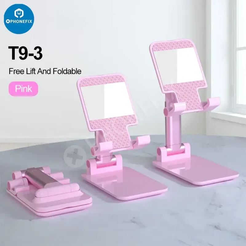 Support de téléphone pliable en alliage d'aluminium pour tablette et bureau