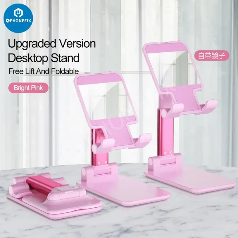 Support de téléphone pliable en alliage d'aluminium pour tablette et bureau