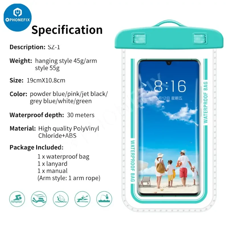 Sac étanche transparent universel pour téléphone portable