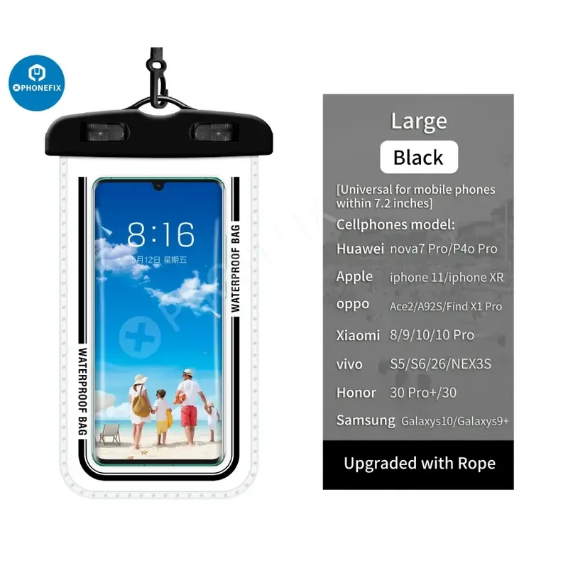 Sac étanche transparent universel pour téléphone portable