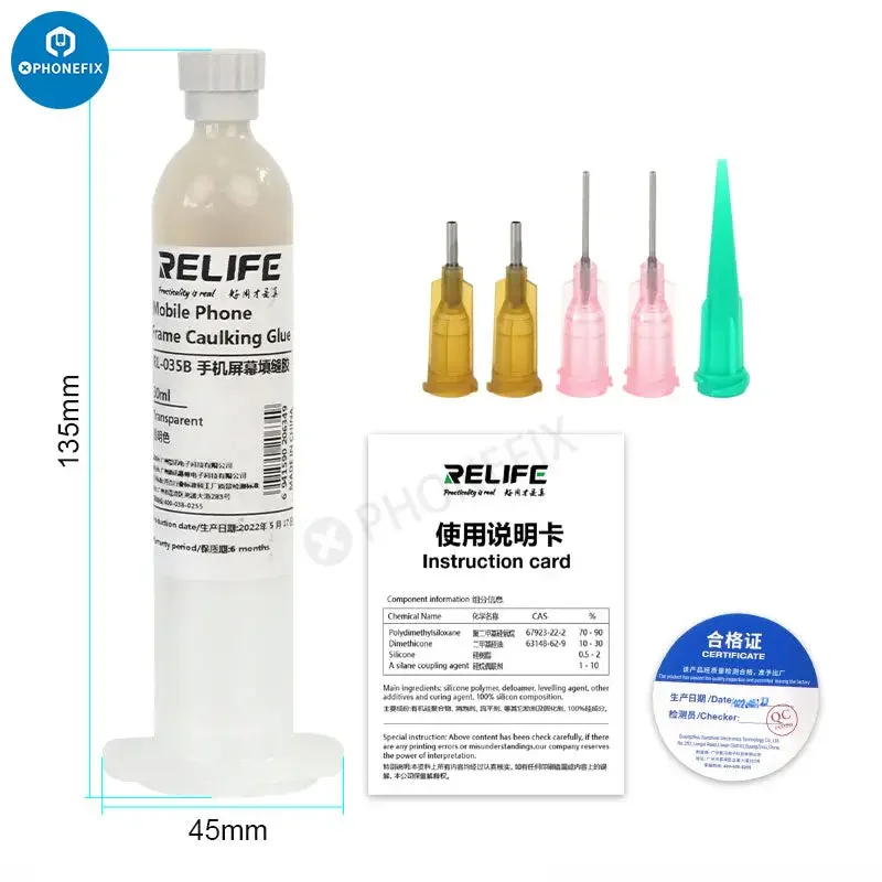 Colle de calfeutrage universelle pour écran de téléphone portable RL-035B 30 ml