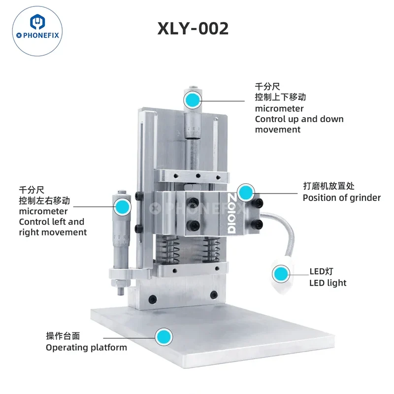 Plateforme de polissage et de meulage pour écran d'anneau de caméra G+OCA Pro XLY-001