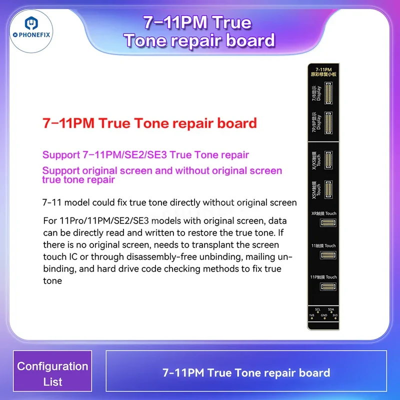 Programmeur i2C i6S A8S pour écran iPhone True Tone Face ID Repair