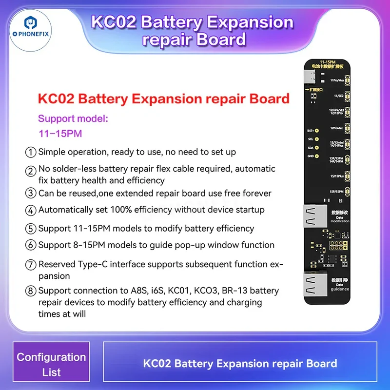 Programmeur i2C i6S A8S pour écran iPhone True Tone Face ID Repair
