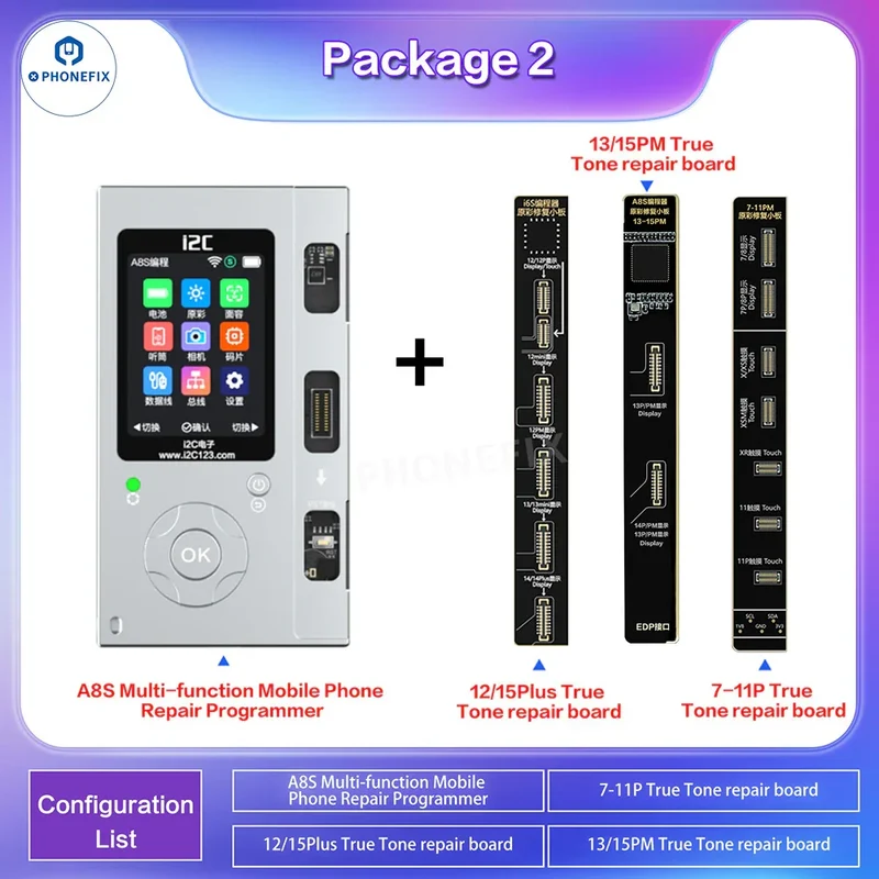 Programmeur i2C i6S A8S pour écran iPhone True Tone Face ID Repair