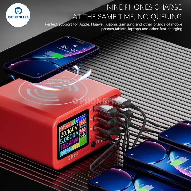 Chargeur PD 8 ports MaAnt DianBa TenSai PD, détection de courant pour téléphone