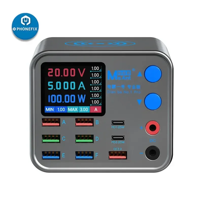 Chargeur PD 8 ports MaAnt DianBa TenSai PD, détection de courant pour téléphone