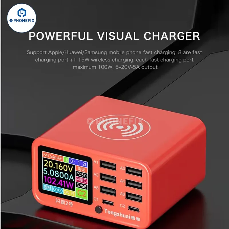 Chargeur PD 8 ports MaAnt DianBa TenSai PD, détection de courant pour téléphone