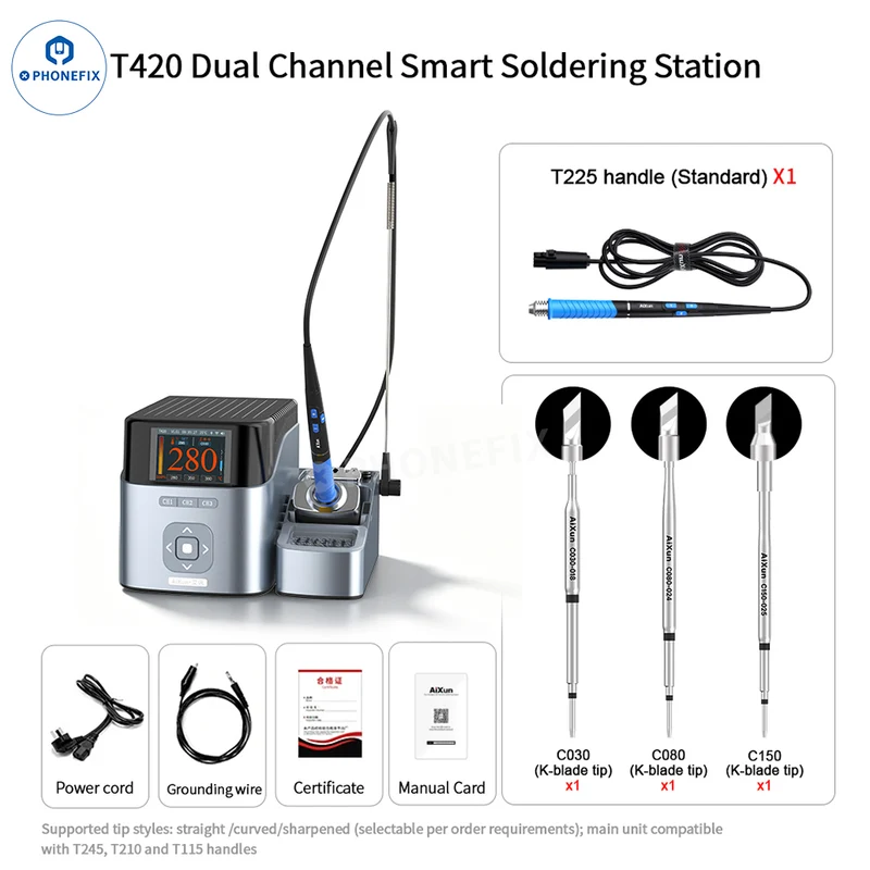 Station de soudage double canal AIXUN T420D avec poignée T245 T210 T115