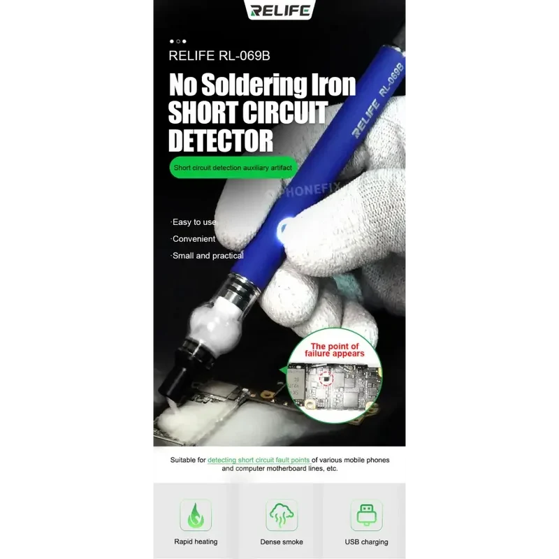 Stylo de détection de court-circuit pour réparation d'iPhone avec atomiseur de colophane RELIFE