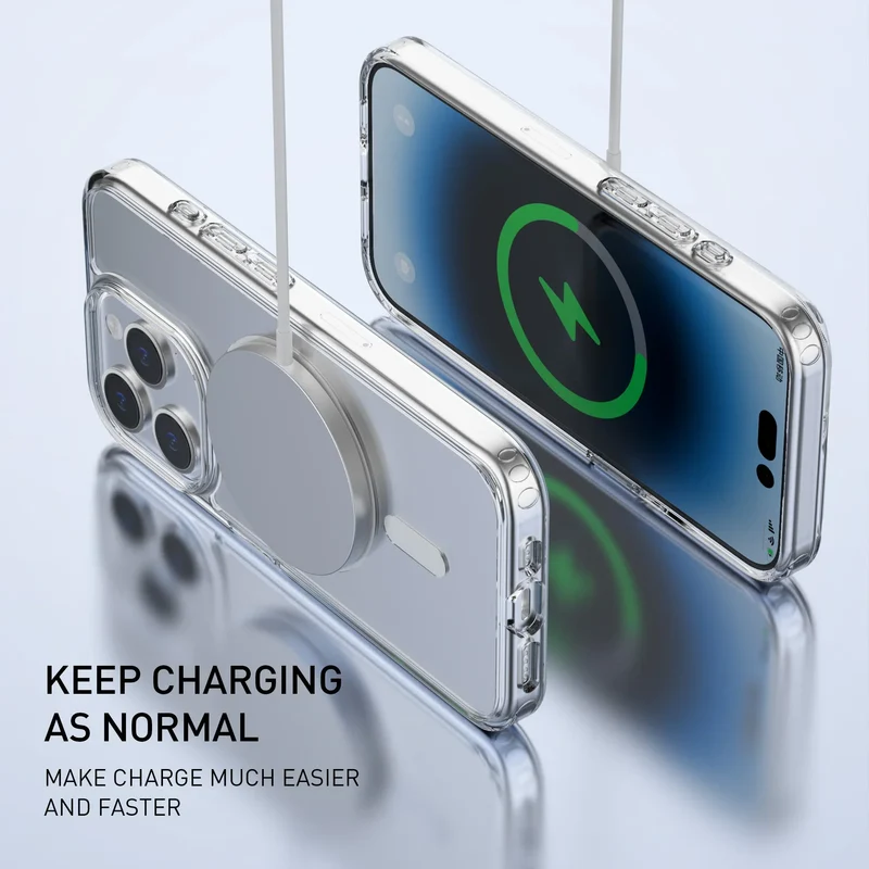 Coque magnétique ultra transparente Magsafe pour iPhone 15 Pro Max
