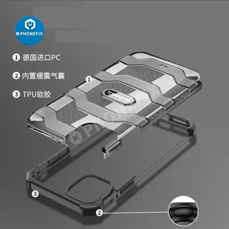 Coque de protection militaire double couche pour iPhone 11, 12 et 13