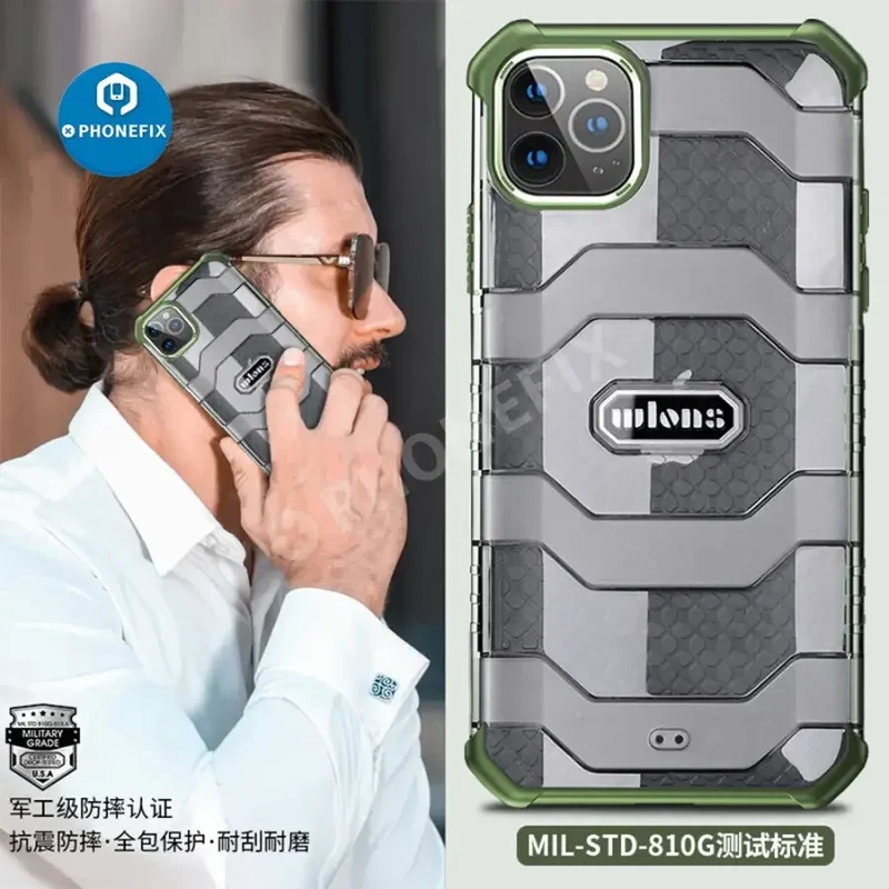 Coque de protection militaire double couche pour iPhone 11, 12 et 13