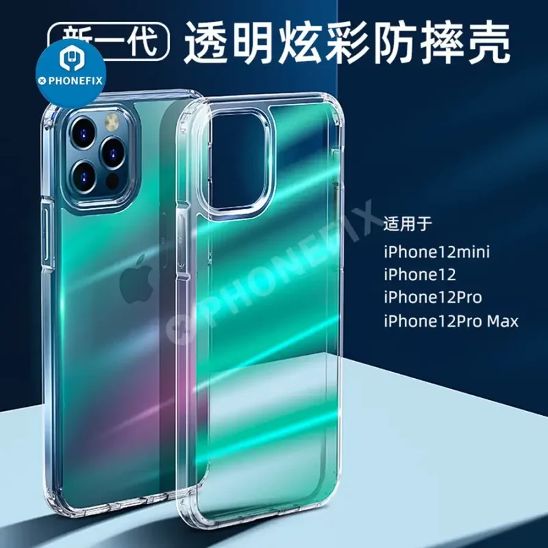 Coque de protection antichoc en acrylique transparent TPU pour iPhone 11-12 Pro Max