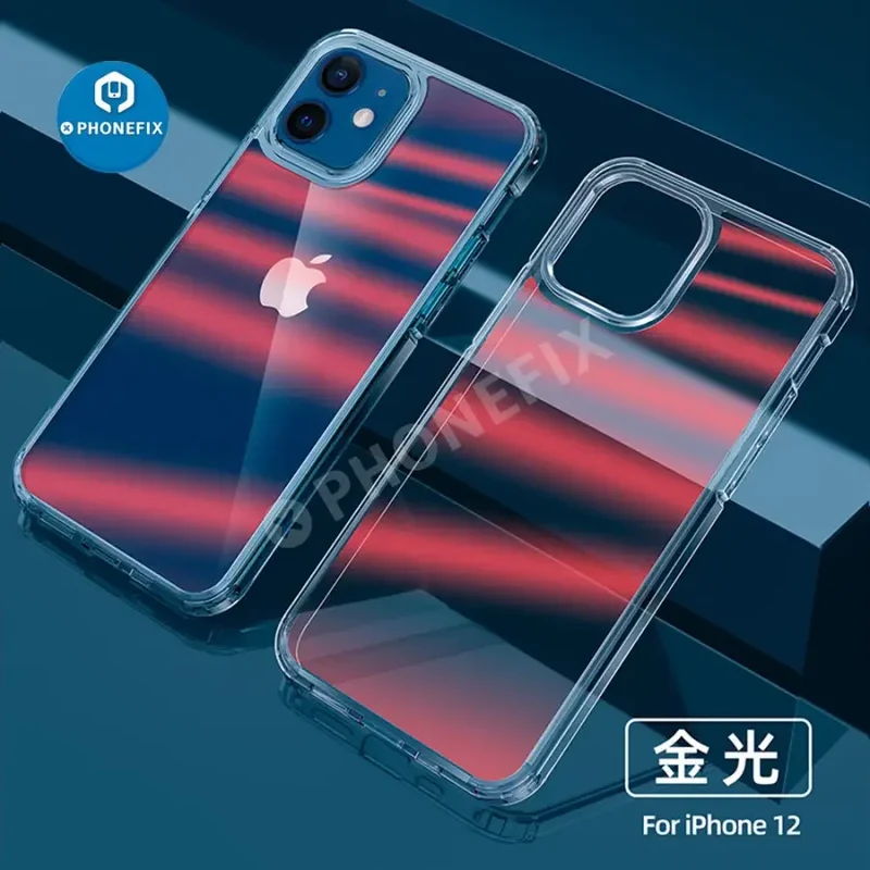 Coque de protection antichoc en acrylique transparent TPU pour iPhone 11-12 Pro Max