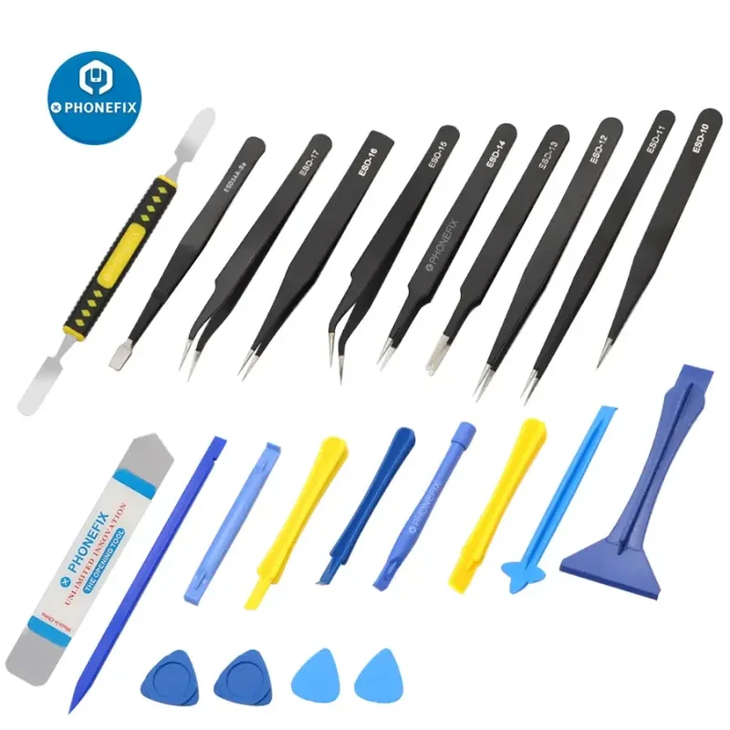 Ensemble de pinces professionnelles 23 en 1, kit d'outils d'ouverture d'écran pour réparation de téléphone