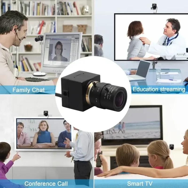 Caméra USB industrielle 120 ips, webcam Full HD avec objectif varifocal