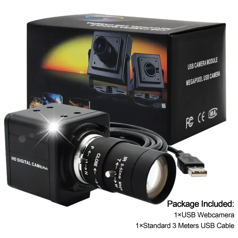 Webcam USB haute vitesse CMOS 1080P HD avec objectif varifocal