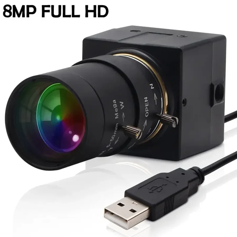 Webcam USB CCTV 5-50 mm Objectif varifocal SONY HD 8MP Caméra USB