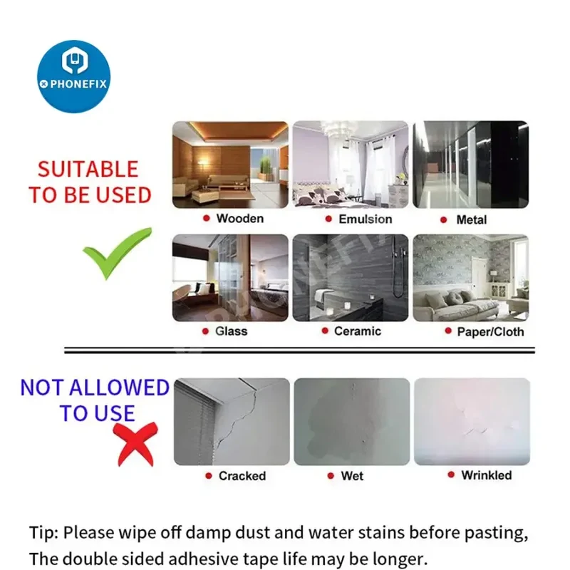 Ruban adhésif double face résistant à la chaleur 5/10 mm pour réparation de téléphone
