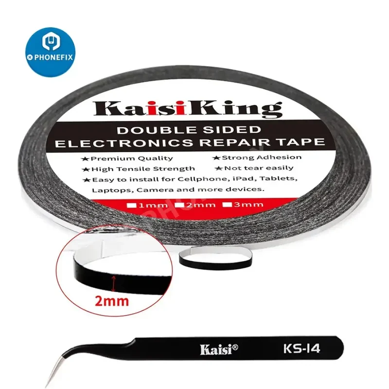 Ruban adhésif pour écran LCD de 2 mm avec pincettes pour réparation de téléphone et tablette