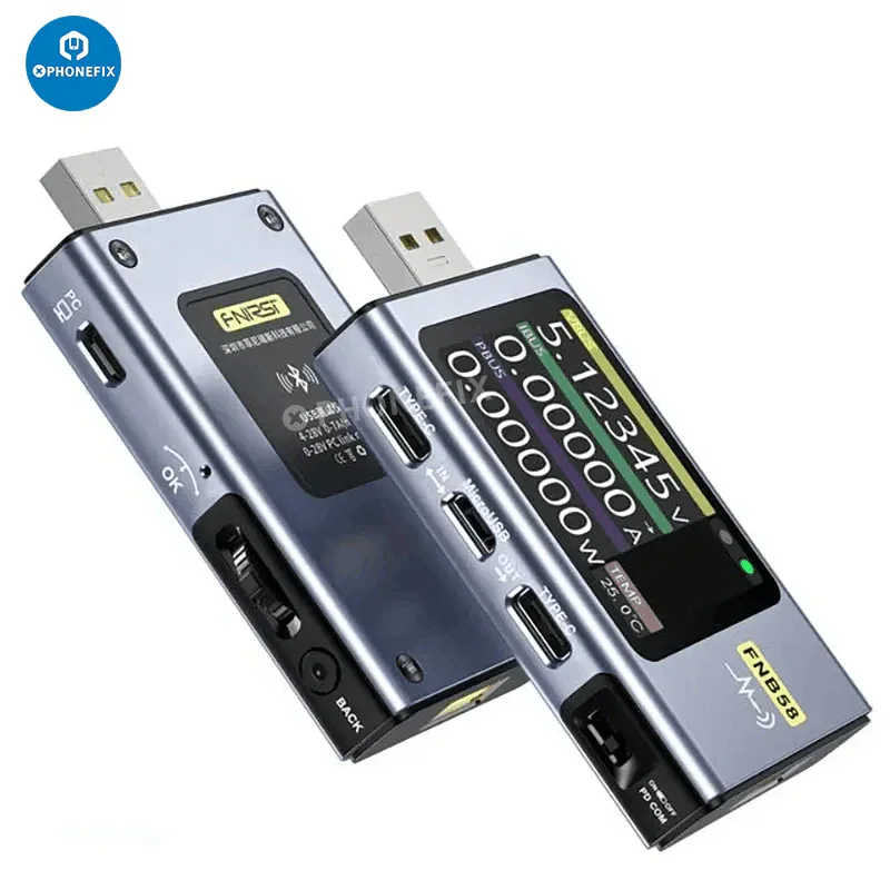 Voltmètre ampèremètre USB FNB48S FNB58, testeur de charge rapide de type C