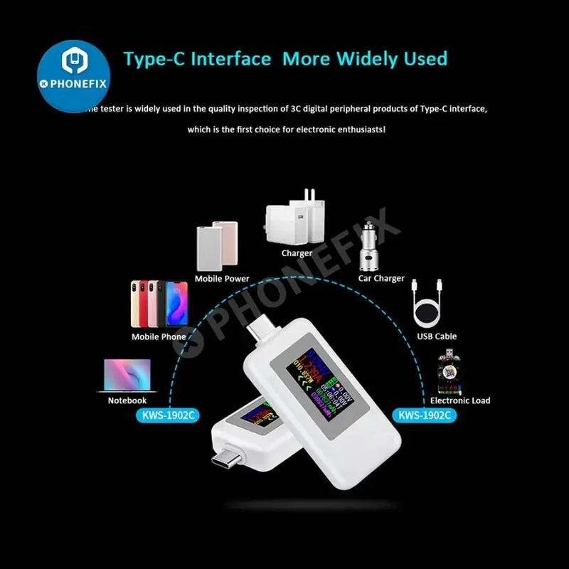 Testeur de tension et de courant USB multifonction 10 en 1 de type C