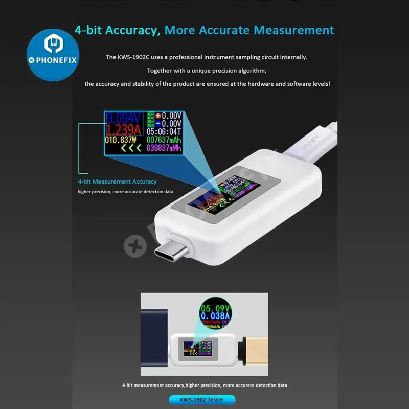 Testeur de tension et de courant USB multifonction 10 en 1 de type C