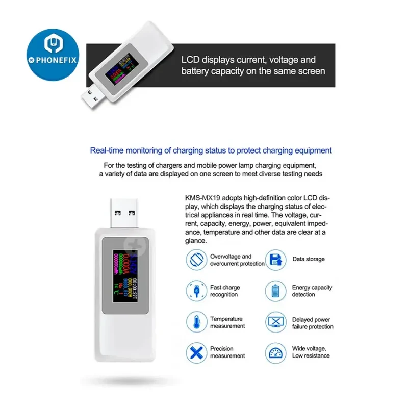 Testeur de tension et de courant USB multifonction 10 en 1 de type C