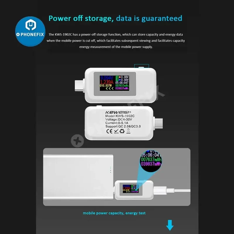 Testeur de tension et de courant USB multifonction 10 en 1 de type C
