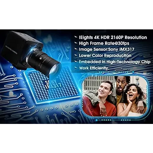 Webcam 4K 8MP HD à focale variable avec zoom optique USB
