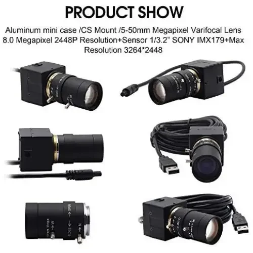 Webcam 4K 8MP HD à focale variable avec zoom optique USB