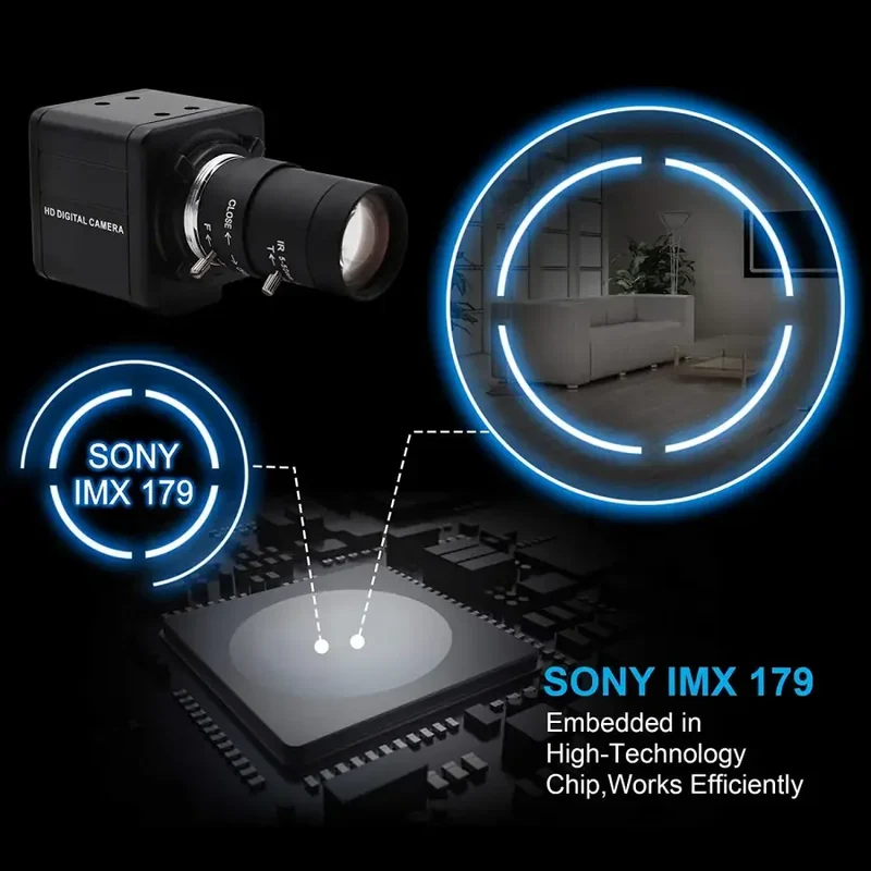 Webcam 4K 8MP HD à focale variable avec zoom optique USB