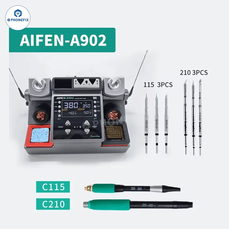 Station de soudage double AIFEN A902 Pro C210 C245 C115 Outil de soudage