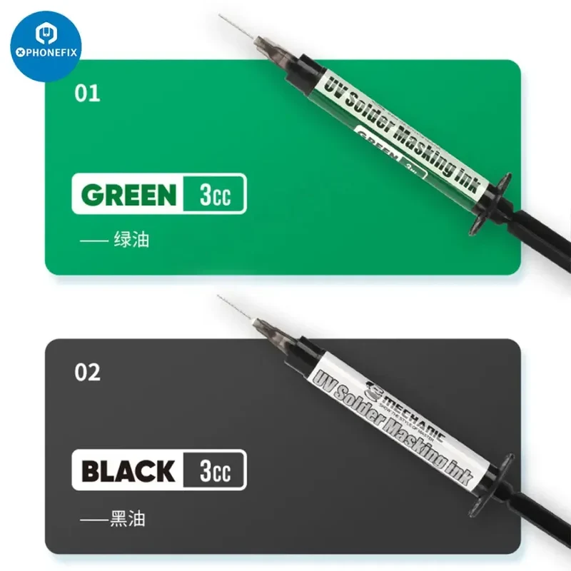 Masque de soudure PCB BGA à séchage UV MECHANIC noir/vert